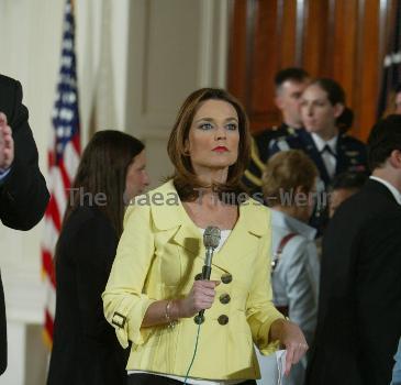 American journalist and attorney, Savannah Guthrie of NBC at the East room of the White HouseWashington DC.