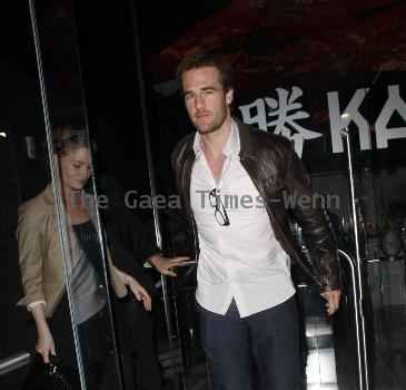 James Van Der Beek and Kimberly Brook 
Celebrities at Katsuya in Hollywood.
Los Angeles, California.