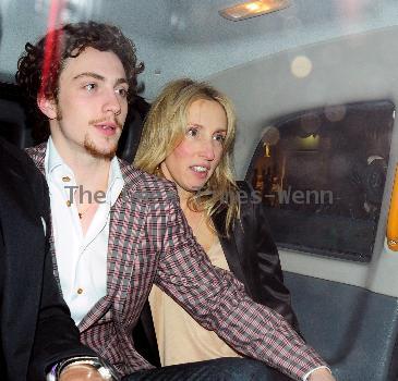 Sam Taylor-Wood and Aaron Johnson leaving Claridges hotel 
London, England.