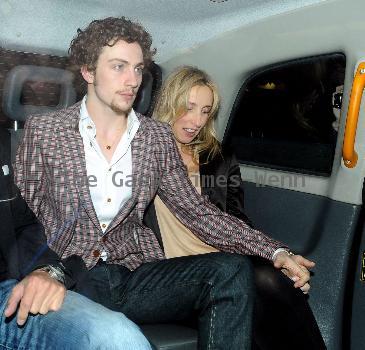 Sam Taylor-Wood and Aaron Johnson leaving Claridges hotel London.