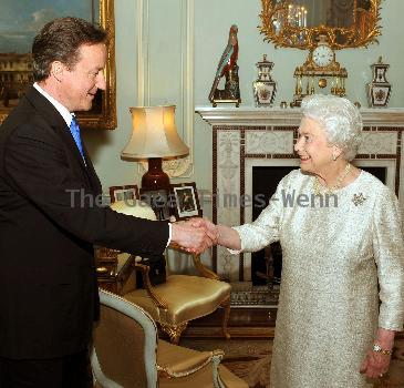 Queen Elizabeth II greets Gordon Brown at Buckingham Palace in an audience in which he tendered his resignation as Prime Minister following last week's General Election 
London, England.