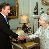 Queen Elizabeth II greets Gordon Brown at Buckingham Palace in an audience in which he tendered his resignation as Prime Minister following last week's General Election 
London, England.