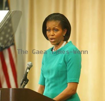 First Lady Michelle Obama The National Military Family Association summit at the Georgetown University Hospital Conference Center Washington DC.