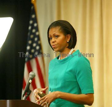 First Lady Michelle Obama The National Military Family Association summit at the Georgetown University Hospital Conference Center Washington DC.