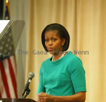 First Lady Michelle Obama The National Military Family Association summit at the Georgetown University Hospital Conference Center Washington DC.