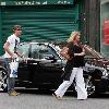 Richard Madeley 
is greeted by Kim Medcalf while out shopping in Golders Green.
London, England.