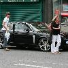 Richard Madeley 
is greeted by Kim Medcalf while out shopping in Golders Green.
London, England.