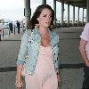 Pregnant Danielle Lloyd arriving at Wembley Stadium for the FA Cup Final between Chelsea and Portsmouth 
London, England.