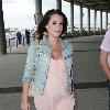 Pregnant Danielle Lloyd arriving at Wembley Stadium for the FA Cup Final between Chelsea and Portsmouth 
London, England.