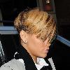 Rihanna arrives at Blue Print studios after leaving San Carlo restaurant. Manchester, England