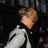 Rihanna arrives at Blue Print studios after leaving San Carlo restaurant. Manchester, England