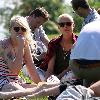 Agyness Deyn and Henry Holland
 spend an afternoon relaxing with friends in Primrose Hill park 
London, England.