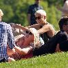 Agyness Deyn and Henry Holland
 spend an afternoon relaxing with friends in Primrose Hill park 
London, England.