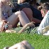 Agyness Deyn and Henry Holland
 spend an afternoon relaxing with friends in Primrose Hill park 
London, England.