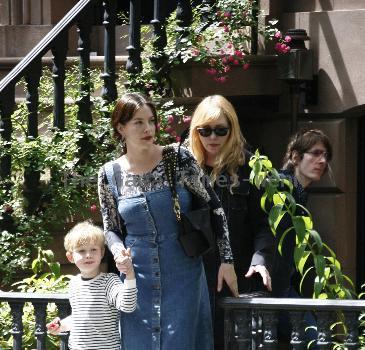 Liv Tyler 
leaves her Manhattan apartment along with her mother Bebe Buell and son Milo Langdon 
New York City, USA.