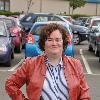 Susan Boyle
sporting a red leather jacket as she makes her way to St John's hospital in Livingston.
Livingston, Scotland.