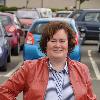 Susan Boyle
sporting a red leather jacket as she makes her way to St John's hospital in Livingston.
Livingston, Scotland.