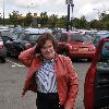 Susan Boyle
sporting a red leather jacket as she makes her way to St John's hospital in Livingston.
Livingston, Scotland.