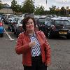 Susan Boyle
sporting a red leather jacket as she makes her way to St John's hospital in Livingston.
Livingston, Scotland.