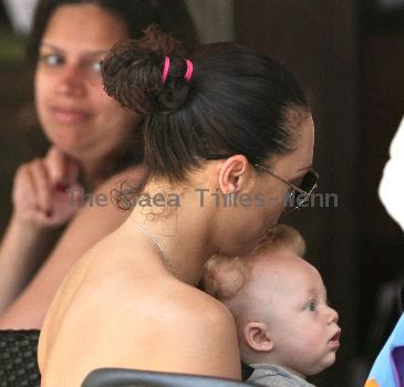 Lilly Kerssenberg with her son Amadeus, enjoying a holiday in Miami.Miami.