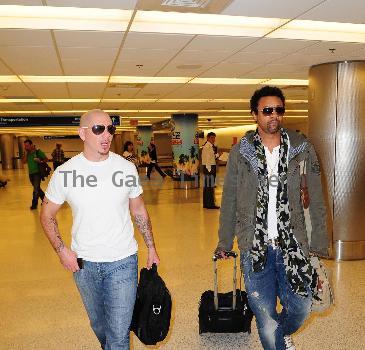 Pitbull aka Armando christian Perez and Shaggy aka Orville Richard Burrell at Miami International Airport. Florida.