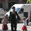 Elen Rives The ex girlfriend of football player Frank Lampard, with their daughters Luna and Isla, enjoying a stroll and ice cream on a sunny day in Chelsea. London.