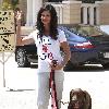 Janice Dickinson outside Barneys New York in Beverly Hills wearing 'All Love - NOH8' t-shirt Los Angeles.