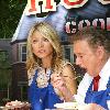 Kelly Ripa and Regis Philbin filming a cooking segment for the Coast-to-Coast Firehouse Cook-Off on 'Live! with Regis and Kelly' New York City.