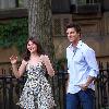 Ginnifer Goodwin and Colin Egglesfield on the set of her new film 'Something Borrowed' filming in the East Village,New York City.