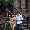 Ginnifer Goodwin and Colin Egglesfield on the set of her new film 'Something Borrowed' filming in the East Village,New York City.