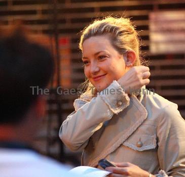 Kate Hudson on the set of her new film 'Something Borrowed' filming in the East Village, New York City.