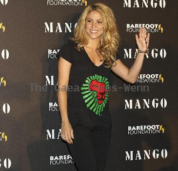 Shakira presents the new Mango solidarity T-Shirt collection inspired by the official World Cup song 'Waka Waka' Madrid.