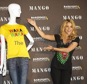 Shakira presents the new Mango solidarity T-Shirt collection inspired by the official World Cup song 'Waka Waka' Madrid.