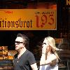 Paul Stanley and wife Erin Sutton walking through downtown. Cologne.