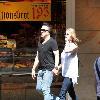 Paul Stanley and wife Erin Sutton walking through downtown. Cologne.