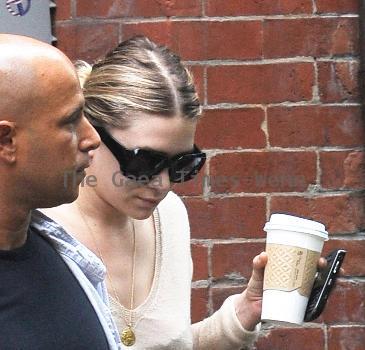 Ashley Olsen departs her Manhattan residence with a coffee New York, USA -