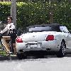 Jennifer Love Hewitt seen leaving in her white Bentley after working out at the gym in Toluca Lake. Los Angeles.