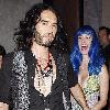 Russell Brand, Katy Perry Celebrities outside Las Palmas club in Hollywood. Los Angeles.