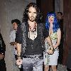 Russell Brand, Katy Perry Celebrities outside Las Palmas club in Hollywood. Los Angeles.