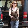 Ellen Pompeo drops off a bag of clothes at the Hollywood Hills Cleaners Los Angeles.