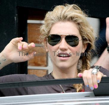 Kesha aka Ke$ha outside the ITV studios London.