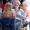 Sarah Silverman eating lunch with a friend at Joan's on Third Los Angeles.