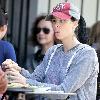 Sarah Silverman eating lunch with a friend at Joan's on Third Los Angeles.