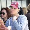 Sarah Silverman eating lunch with a friend at Joan's on Third Los Angeles.