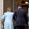 Margaret Thatcher, David Cameron Former British Conservative Prime Minster  Baroness Thatcher being greeted, on the door step of 10 Downing Street in London, by the current UK Prime Minister David Cameron. London.