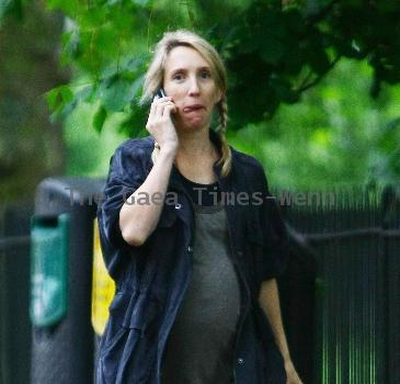 Sam Taylor-Wood The pregnant film director takes a stroll around Primrose Hill. London.