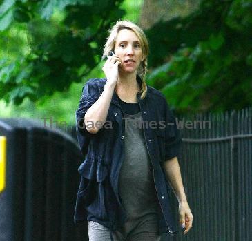 Sam Taylor-Wood The pregnant film director takes a stroll around Primrose Hill. London.