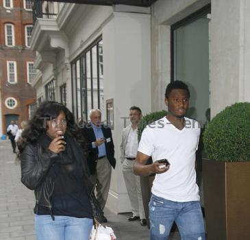 John Mikel Obi Celebrities outside the May Fair hotel London.