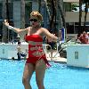 Monica Pastrana poses for a Univision television segment at Caribe Hilton Hotel San Juan.