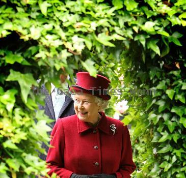 Queen Elizabeth II tours the gardens at Capel Manor College in Enfield, Middlesex, where she opened the Queen Elizabeth, Queen Mother Centenary Garden and met with staff and students. London.